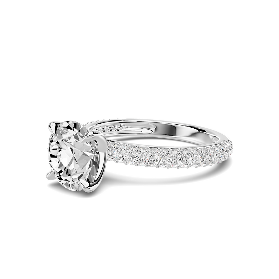 Audra Rolled Pavé Engagement Ring Setting