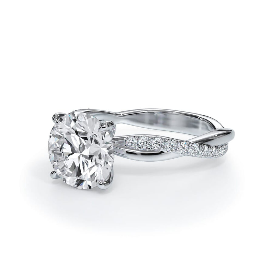 Cressida Pavé Twist Lab Engagement Ring Setting