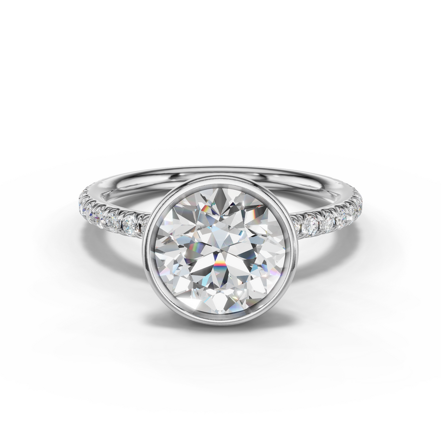Rosalie Lab Pavé Bezel Engagement Ring Setting (0.30 ct. tw.)