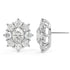 Side profile of white gold lab-grown diamond oval halo earrings showing secure post and detailed cluster prongs with round diamonds, high-end jewelry craftsmanship