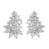 White gold tiered diamond studs angled view, pear shaped petals with brilliant centers in dimensional design, luxury lab grown diamond earrings