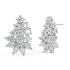 White gold diamond tiered cluster earrings full angled shot, blooming pear and round design, perfect gift lab diamond jewelry