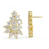 Yellow gold marquise cluster diamond earrings side profile, secure post backing visible, timeless multi-petal floral diamond studs in 14k gold