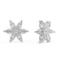 White gold diamond floral cluster earrings full angled shot, blooming marquise and round design, perfect gift lab diamond jewelry