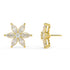 Yellow gold marquise floral stud earrings side profile, secure post backing visible, timeless petal flower diamond earrings in 14k gold