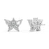 White gold halo diamond stud earrings full angled shot, brilliant center with surrounding diamonds, perfect gift lab diamond jewelry