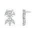 White gold pear diamond cluster earrings side profile with backing, secure screw post and prong details, classic white gold floral diamond studs