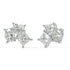 Side view of white gold lab-grown diamond drop earrings highlighting secure post and intricate prong settings on central oval and pear stones, high-end craftsmanship