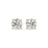 Front pair of rose gold Round Hidden Halo lab grown diamond earrings with round cut stones and concealed pave for flawless symmetry and pure elegance.