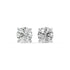 Pair of Round Hidden Halo lab grown diamond earrings in white gold featuring round cut with hidden pave for pure elegance and mesmerizing fire on white background.
