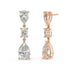 Pair of rose gold lab-grown diamond round solitaire stud earrings in timeless prong setting, front view, premium classic diamond jewelry