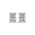 Pair of Radiant Hidden Halo lab grown diamond earrings in rose gold with rectangular cut merging emerald elegance for standout shine on white background.