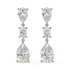 Angled perspective of white gold lab-grown diamond round solitaire earrings with sparkling center stone, pair displayed, elegant bridal diamond studs