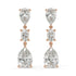 Angled shot of rose gold lab-grown diamond round solitaire earrings with brilliant center diamond, pair illustrated, trendy classic diamond studs