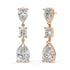 Side profile of rose gold lab-grown diamond stud earrings showing post and elegant prong setting on round brilliant stone, exquisite diamond detail