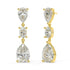 Angled view of yellow gold lab-grown diamond solitaire earrings featuring round brilliant-cut center stone, pair shown, high-end minimalist luxury jewelry