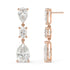 Front and back perspectives of rose gold lab-grown diamond solitaire earrings with round center diamond, ethical fine jewelry