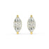 Pair of Marquise Hidden Halo lab grown diamond earrings in yellow gold, showcasing marquise cut stones with hidden radiance for bold graceful sparkle and dynamic shape on white background.