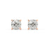 Pair of rose gold lab-grown diamond asscher stud earrings featuring square asscher-cut diamond in vintage-inspired prong setting, front view, romantic luxury jewelry
