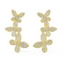 Angled view of yellow gold lab-grown diamond vine cluster earrings featuring layered marquise petals and pear-shaped diamonds in floral motif, pair shown, high-end luxury jewelry