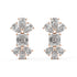 Front and back perspectives of rose gold lab-grown diamond stud earrings with central emerald-cut and surrounding pear diamonds, ethical fine jewelry