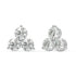 Angled view of white gold Trinity Studs earrings, versatile luxury that pairs with any necklace or shines solo for all day wear.