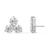 Profile side shot of white gold Trinity Studs showing smooth domed bezel and post length, designed for comfort and secure fit.
