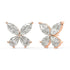 Angled front view of Elara Stud Earrings bezel set diamond in rose gold, crafted to maximize reflection and sparkle in lightweight, sustainable luxury.