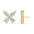 Side and back view of Elara Stud Earrings lab grown diamond in yellow gold, displaying secure double-notch butterfly backs and protective bezel for worry-free all-day wear.
