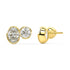 Back view of Sorelle Studs double diamond studs in yellow gold, emphasizing the low-profile bezel innovation that protects stones while delivering VS+ clarity and guilt-free ethical shine.