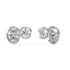 Angled front view of Sorelle Studs bezel set double diamond earrings in white gold, designed for active lifestyles with smooth, worry-free wear and maximum surface sparkle.