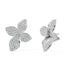Back view of Aalaya Pave lab-grown floral studs in white gold, highlighting the volume and radiance in a signature piece for sustainability-seeking women.