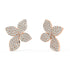 Angled front view of Aalaya Pave 2.88 CTW floral diamond studs in rose gold, designed for soft brilliance and volume in sustainable luxury.