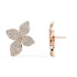 Side and back view of Aalaya Pave diamond earrings in rose gold, featuring hypoallergenic pave construction and secure backs for all-day snug fit.