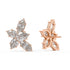 Back view of Alure Clusters lab-grown floral studs in rose gold, showcasing the sculpted profile and sustainable origin for lasting luxury.