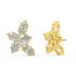 Back view of Alure Clusters lab-grown diamond studs in yellow gold, emphasizing the net-zero emission origin and sculpted floral profile for sustainable sophistication.