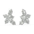 Angled front view of Alure Clusters 4.38 CTW floral diamond studs in white gold, with cuts arranged to disperse light brilliantly for sustainable everyday luxury.