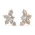 Angled front view of Alure Clusters 4.38 CTW floral diamond studs in rose gold, designed to catch every ray of light for dawn-to-dusk brilliance.