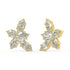Angled front view of Alure Clusters 4.38 CTW lab-grown diamond floral studs in yellow gold, with pear and marquise cuts arranged to catch light for all-day ethical brilliance.