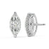 Rear view of white gold Marquise Hidden Halo earring highlighting secure backs and zero emissions production.