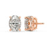 Backside of rose gold Oval Hidden Halo earring with double notch backs offering balanced natural elegance and earth friendly premium quality.