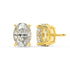 Back view of yellow gold Oval Hidden Halo earring with double notch butterfly backs ensuring solid secure fit for style that grows more cherished daily.
