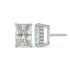Side profile of white gold Radiant Hidden Halo stud illustrating post and side glow for allergy free whisper light super light design.