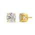 Back view of yellow gold Round Hidden Halo earring with double notch backs ensuring seamless comfort and refined daily wear from dawn to dusk.