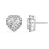 Side profile of white gold Heart Halo stud illustrating post and shimmer for intimate bold design staying sleek via innovative low profile basket for daily secure.
