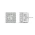 Back view of white gold Princess Halo earring highlighting double notch backs for effortless secure wear allergy proof and feather light.