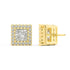 Back view of yellow gold Princess Halo earring with double notch backs keeping everything locked comfy for zero emission excellence in daily wear.