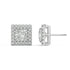 Side profile of white gold Princess Halo stud illustrating post and shine for slim easy nonstop wear in low profile basket.
