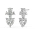 Back view of white gold Diamore Earrings with double notch backs for sustainable ethical luxury net zero emission sources.