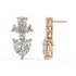 Side profile of rose gold Diamore Earrings displaying post length and low profile for hypoallergenic ultralight all day empowerment.